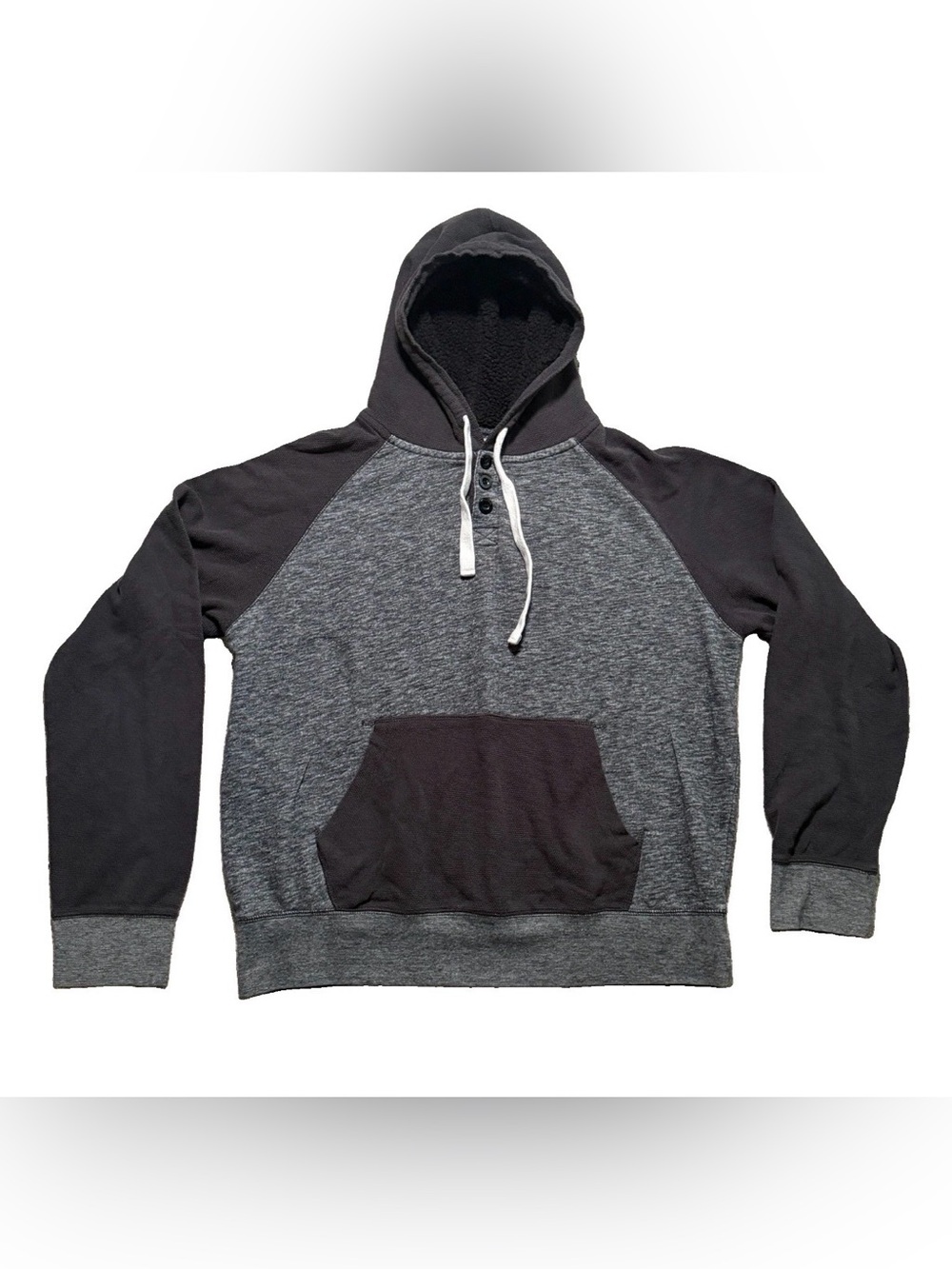 Distortion Men’s XL Heather Charcoal Gray Hoodie Thermal Fur Lined Hood